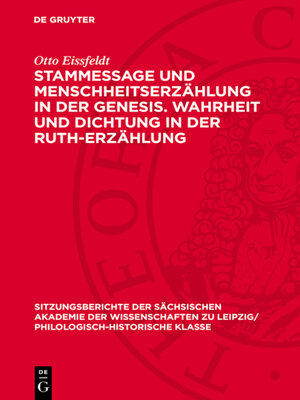 cover image of Stammessage und Menschheitserzählung in der Genesis. Wahrheit und Dichtung in der Ruth-Erzählung